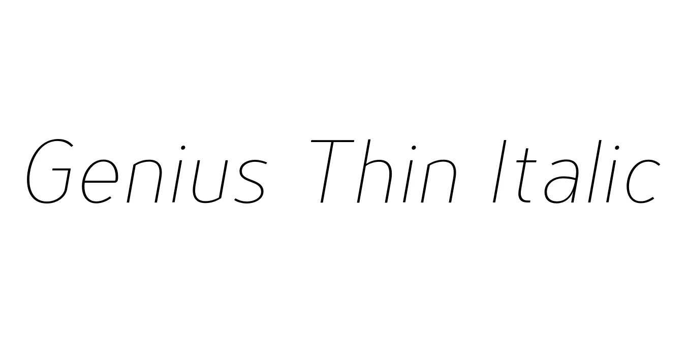 Genius Thin Italic Font Preview