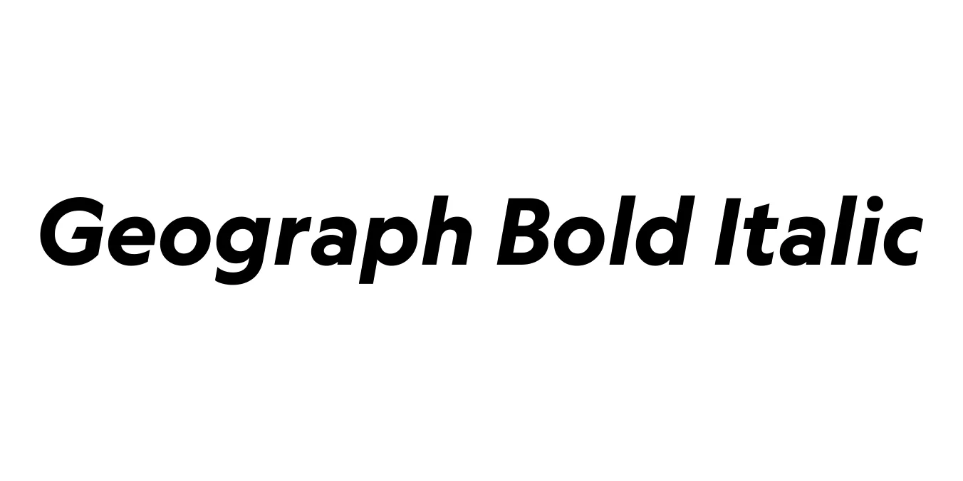 Geograph Bold Italic Font Preview