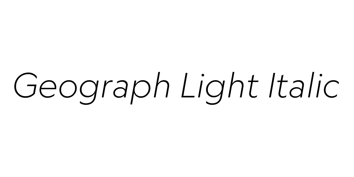 Geograph Light Italic Font Preview