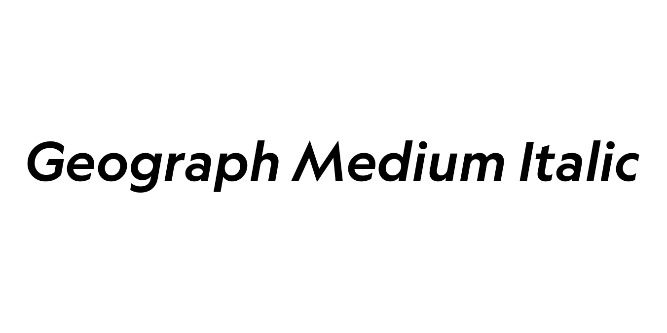 Geograph Medium Italic Font Preview