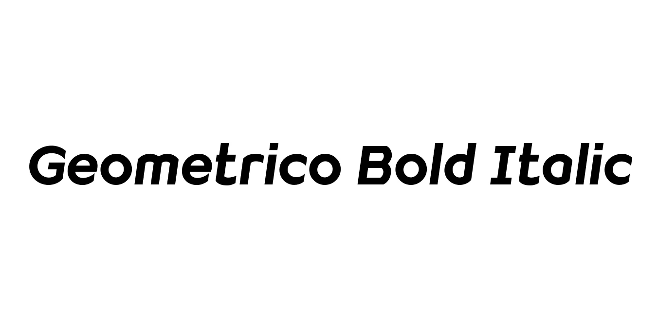 Geometrico Bold Italic Font Preview