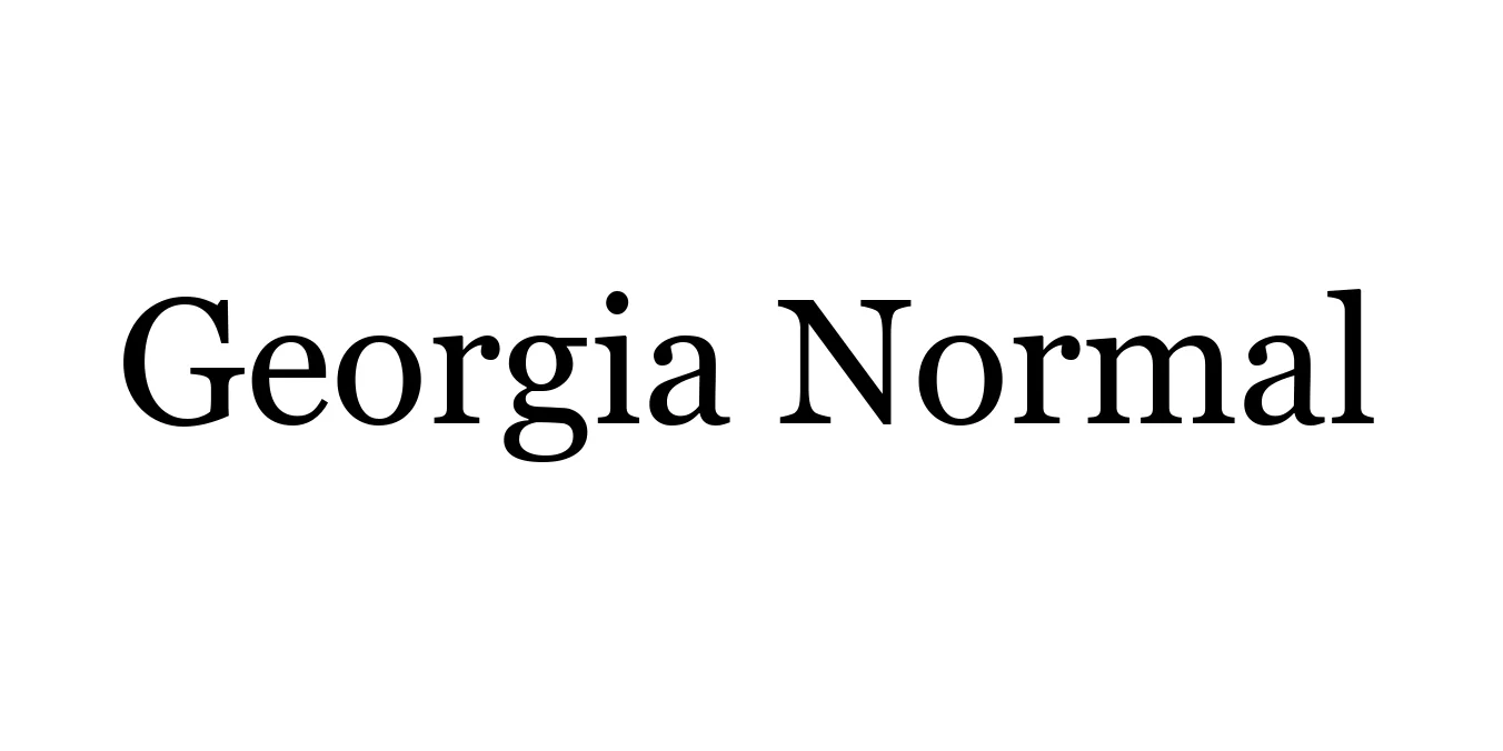 Georgia Normal Font Preview