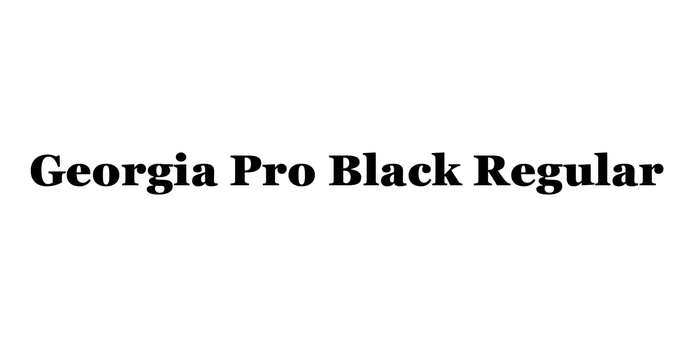 Georgia Pro Black Regular Font Preview