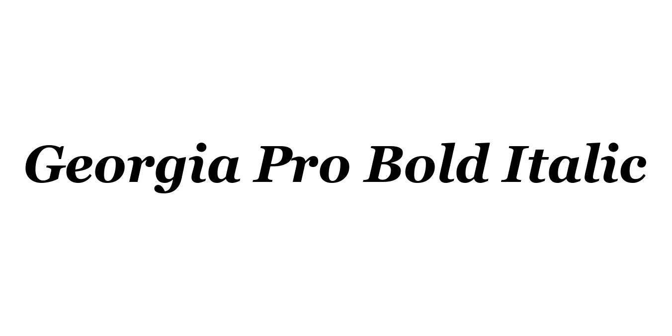 Georgia Pro Bold Italic Font Preview