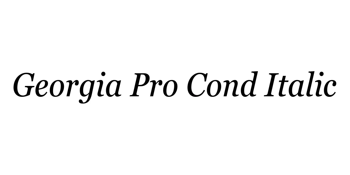 Georgia Pro Cond Italic Font Preview