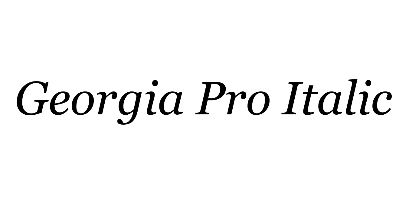 Georgia Pro Italic Font Preview