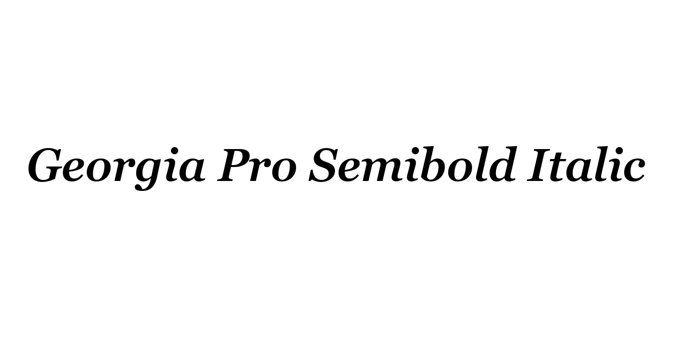 Georgia Pro Semibold Italic Font Preview
