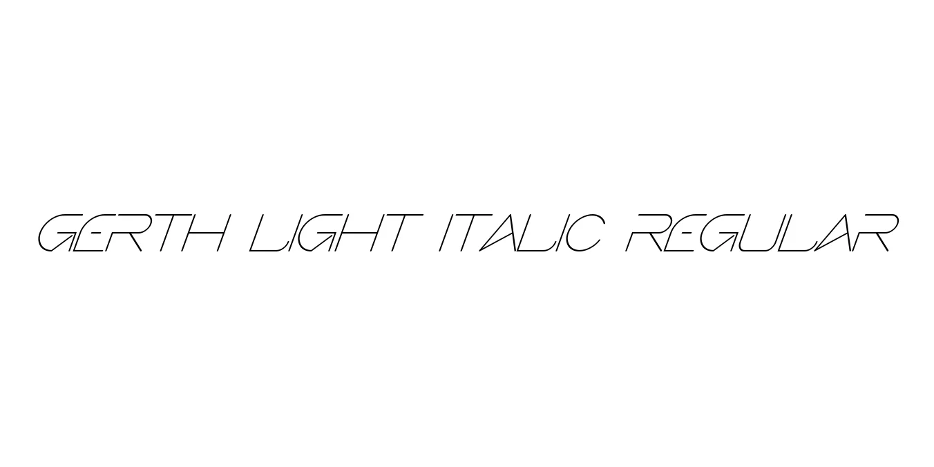 Gerth Light Italic Regular Font Preview