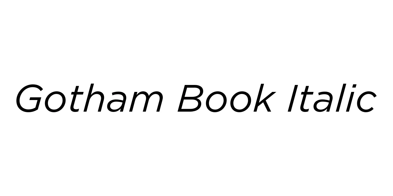 Gotham Book Italic Font Preview