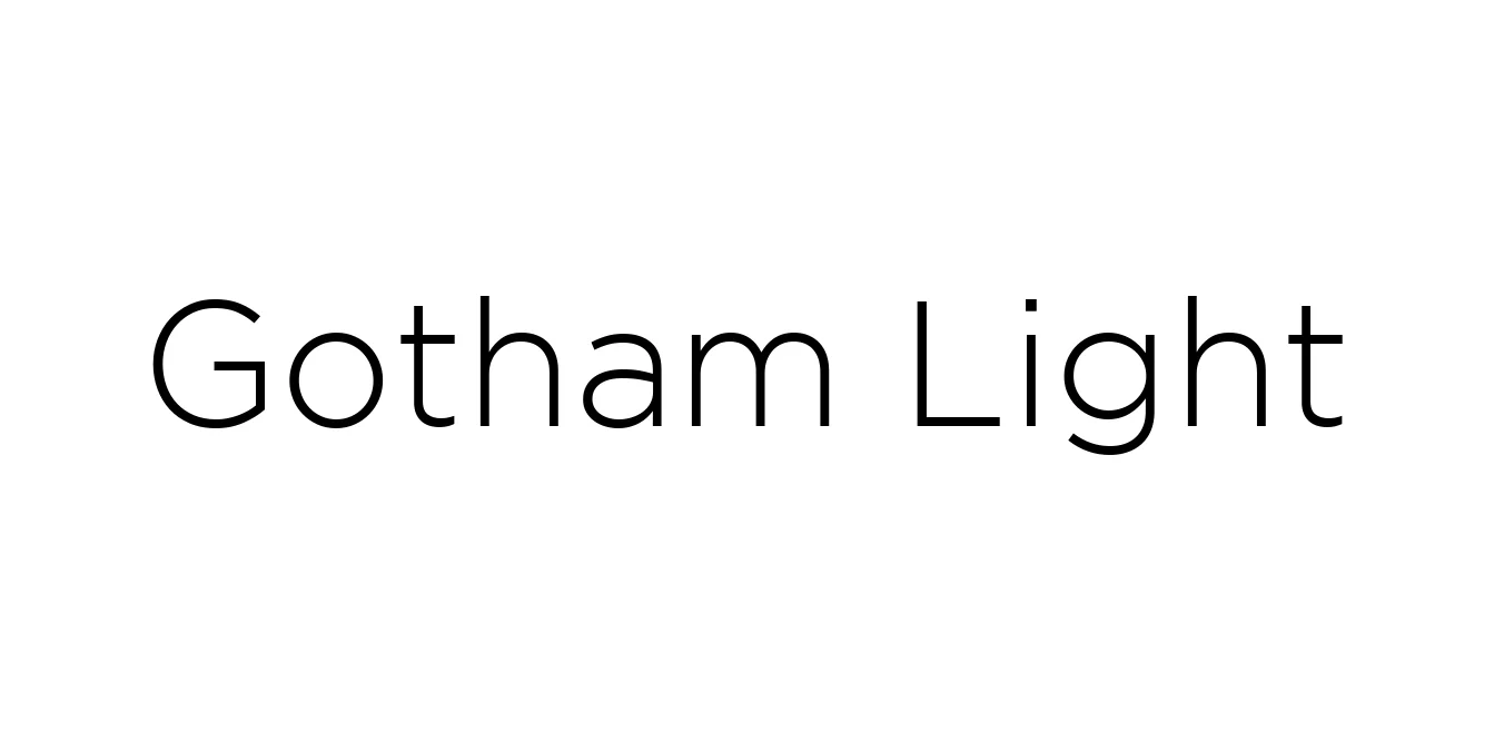 Gotham Light Font Preview