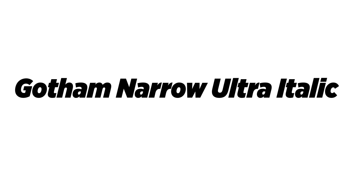 Gotham Narrow Ultra Italic Font Preview