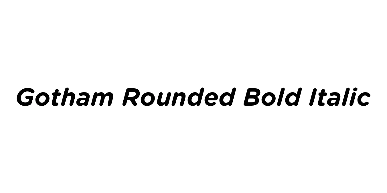 Gotham Rounded Bold Italic Font Preview