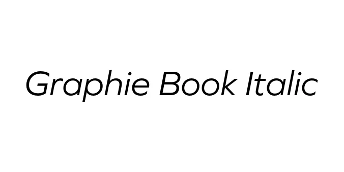 Graphie Book Italic Font Preview