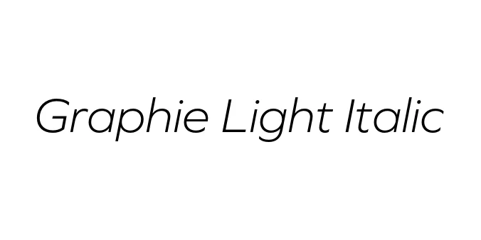 Graphie Light Italic Font Preview