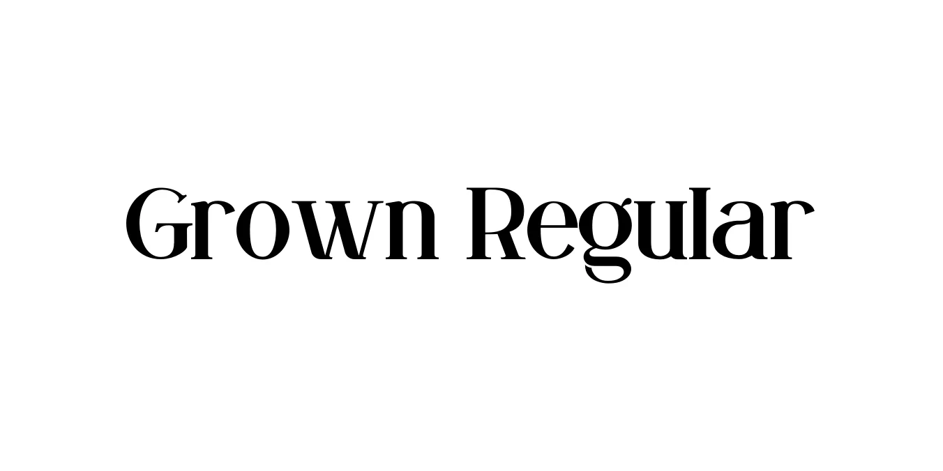 Grown Regular Font Preview