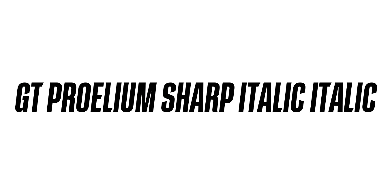 GT Proelium Sharp Italic Italic Font Preview