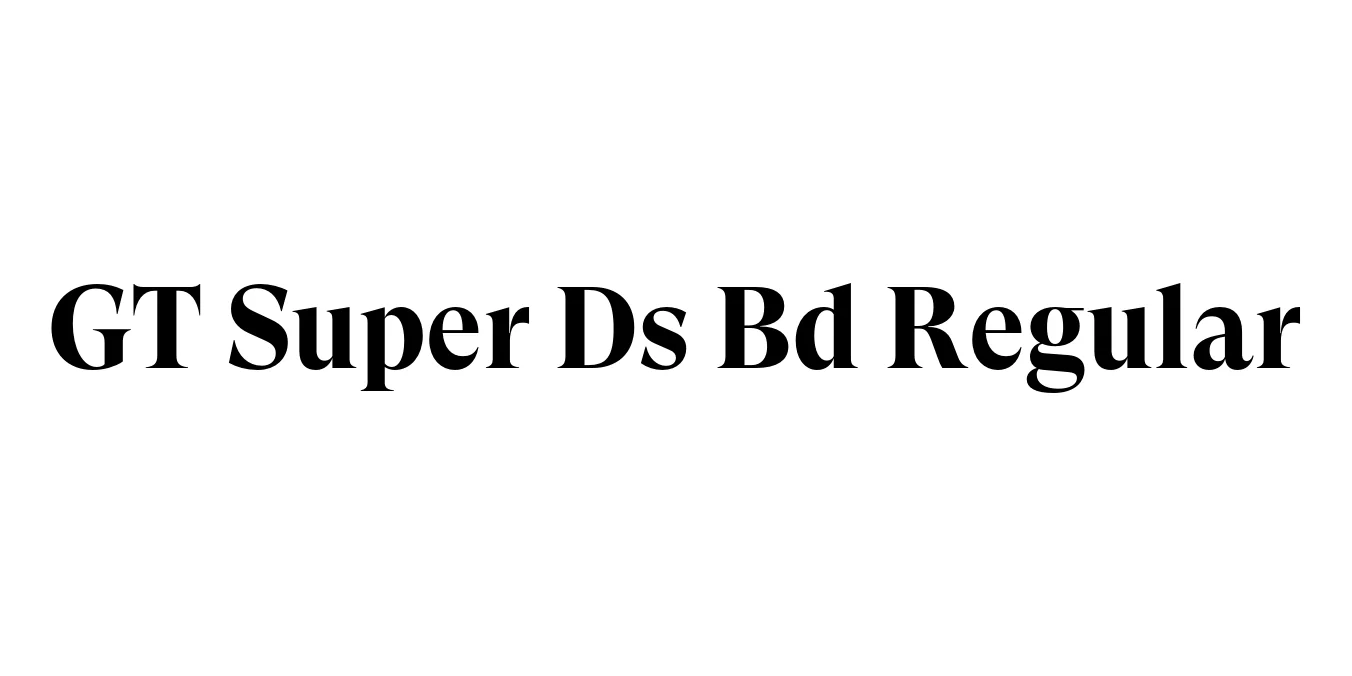 GT Super Ds Bd Regular Font Preview