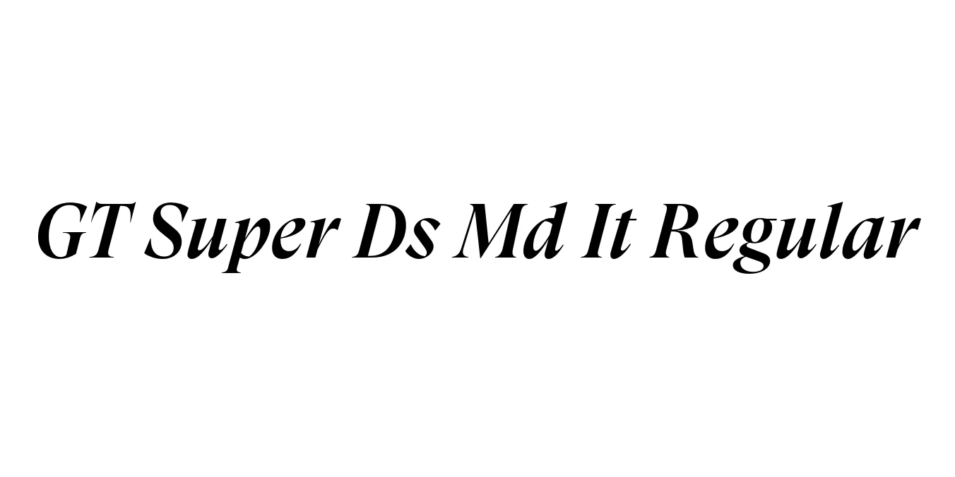 GT Super Ds Md It Regular Font Preview