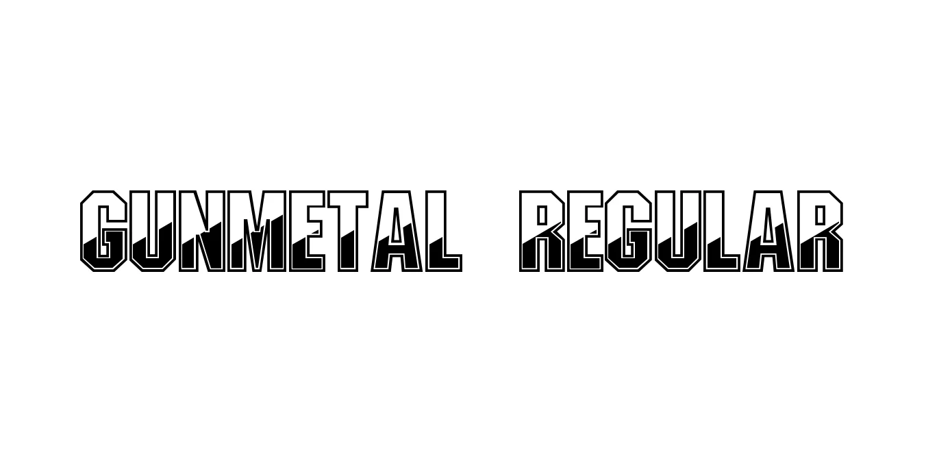 Gunmetal Regular Font Preview