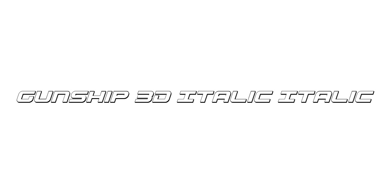 Gunship 3D Italic Italic Font Preview