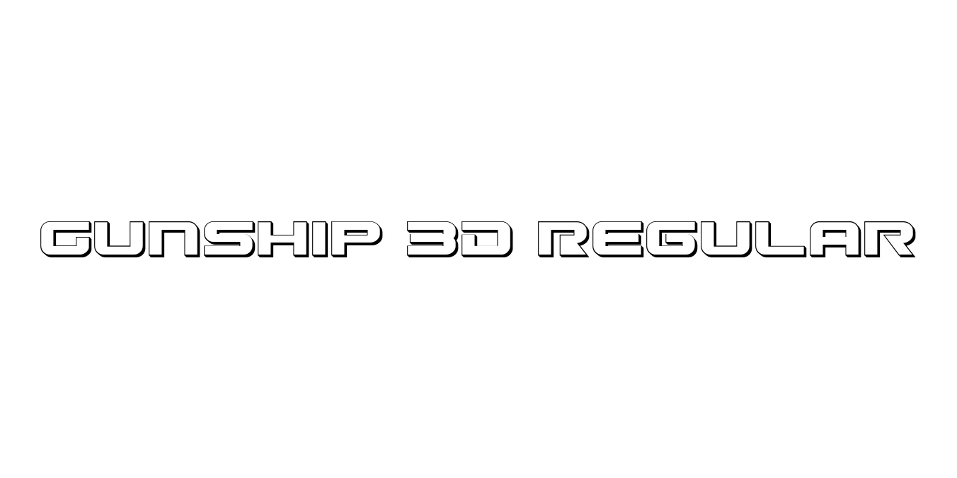 Gunship 3D Regular Font Preview