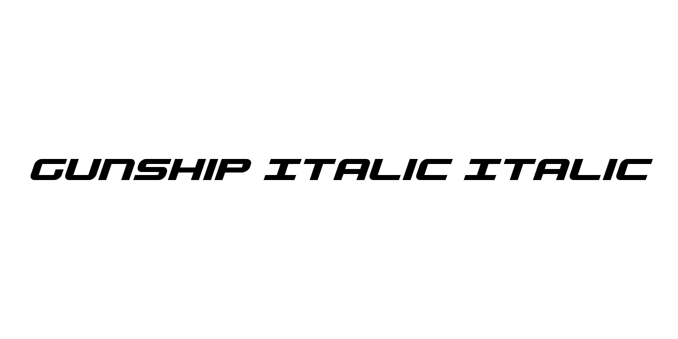 Gunship Italic Italic Font Preview