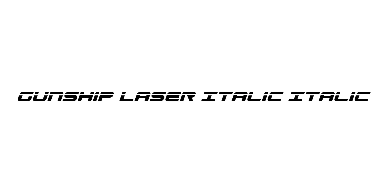 Gunship Laser Italic Italic Font Preview