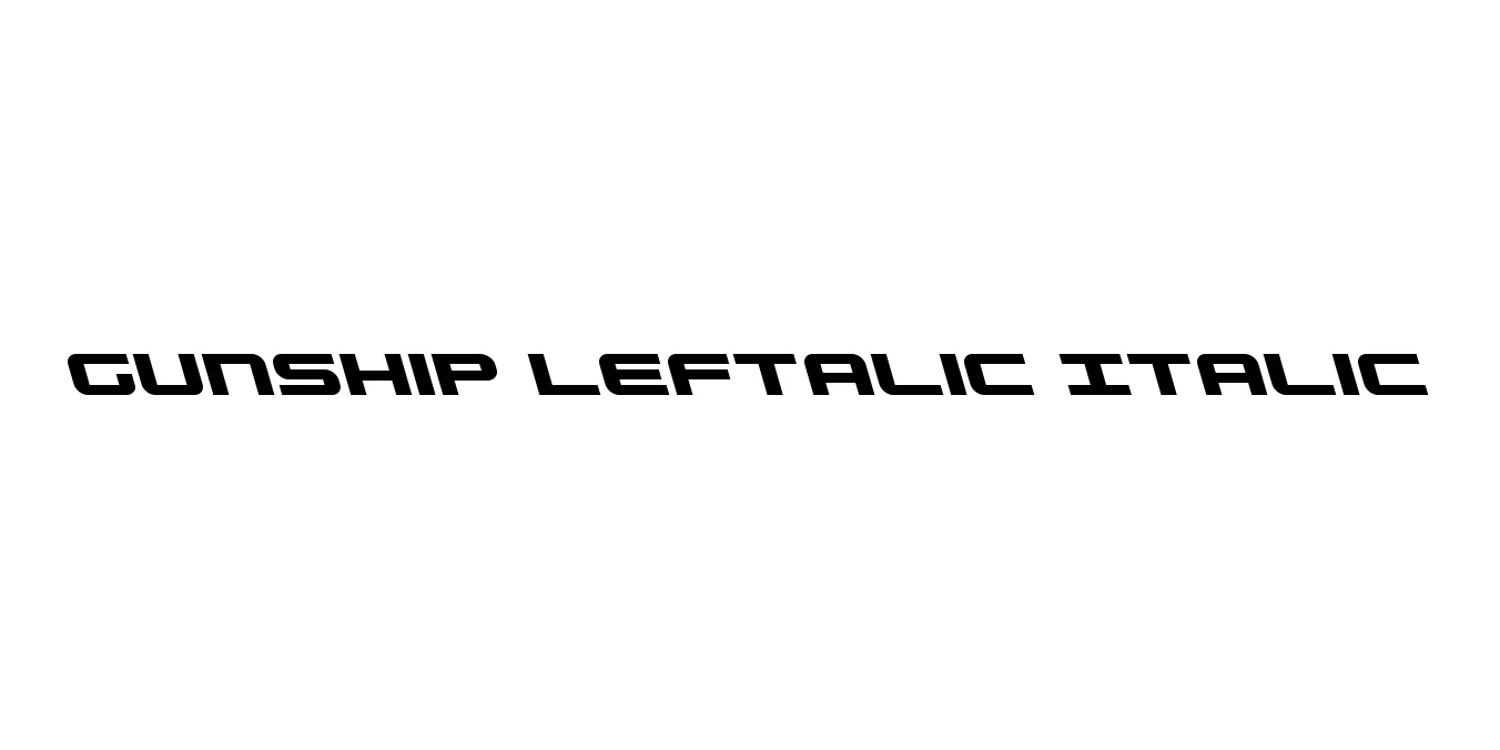 Gunship Leftalic Italic Font Preview