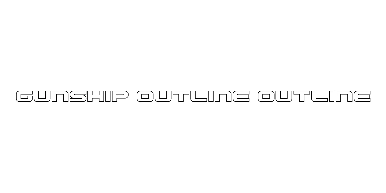 Gunship Outline Outline Font Preview