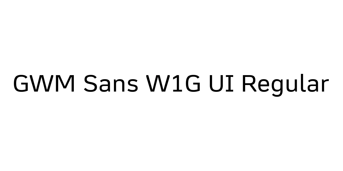 GWM Sans W1G UI Regular Font Preview