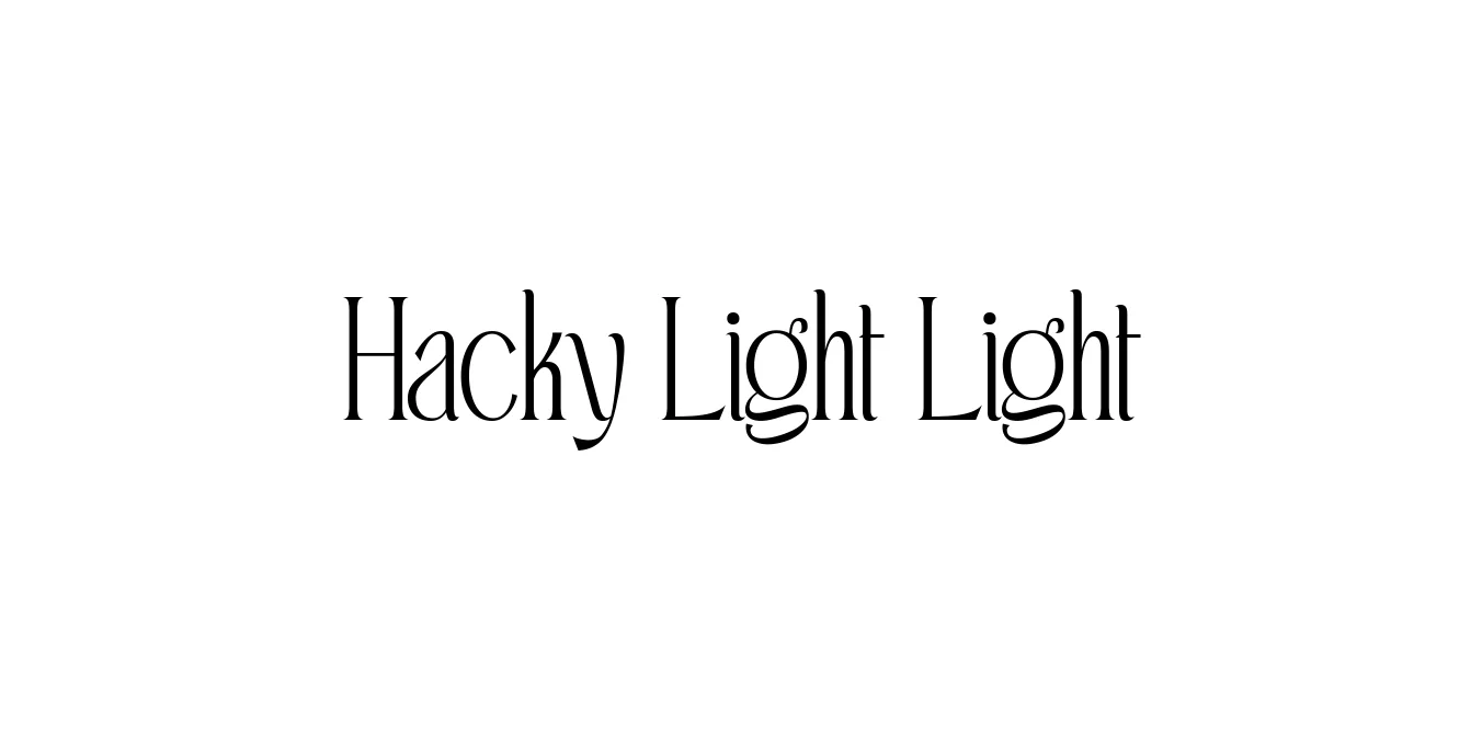 Hacky Light Light Font Preview