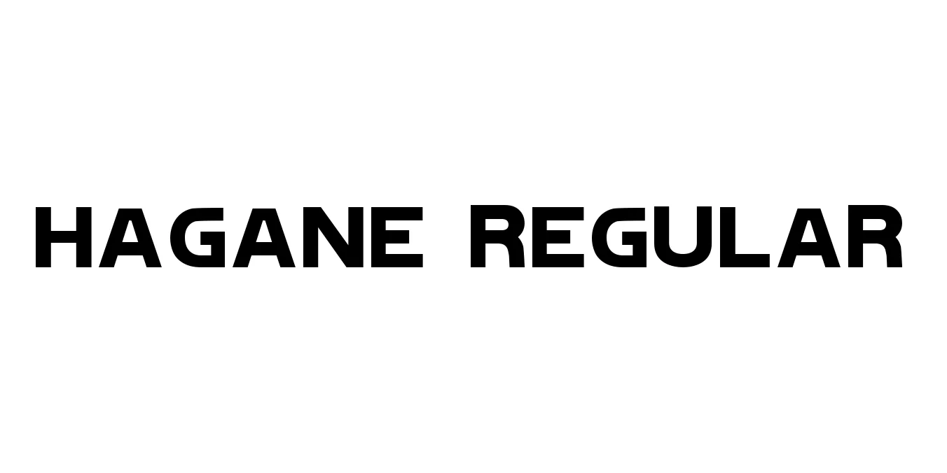 Hagane Regular Font Preview