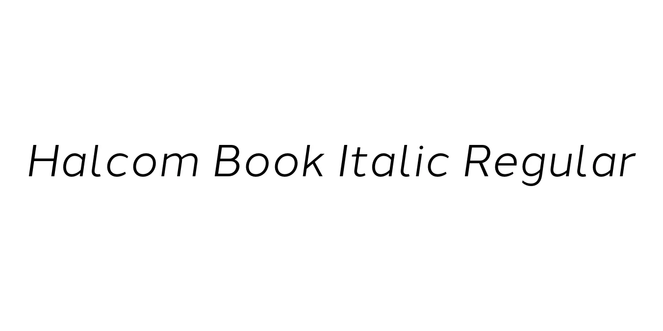 Halcom Book Italic Regular Font Preview