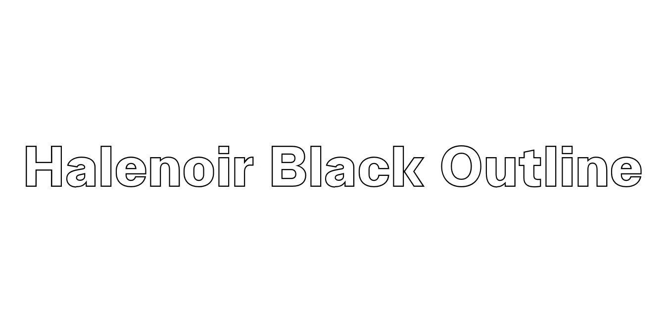 Halenoir Black Outline Font Preview