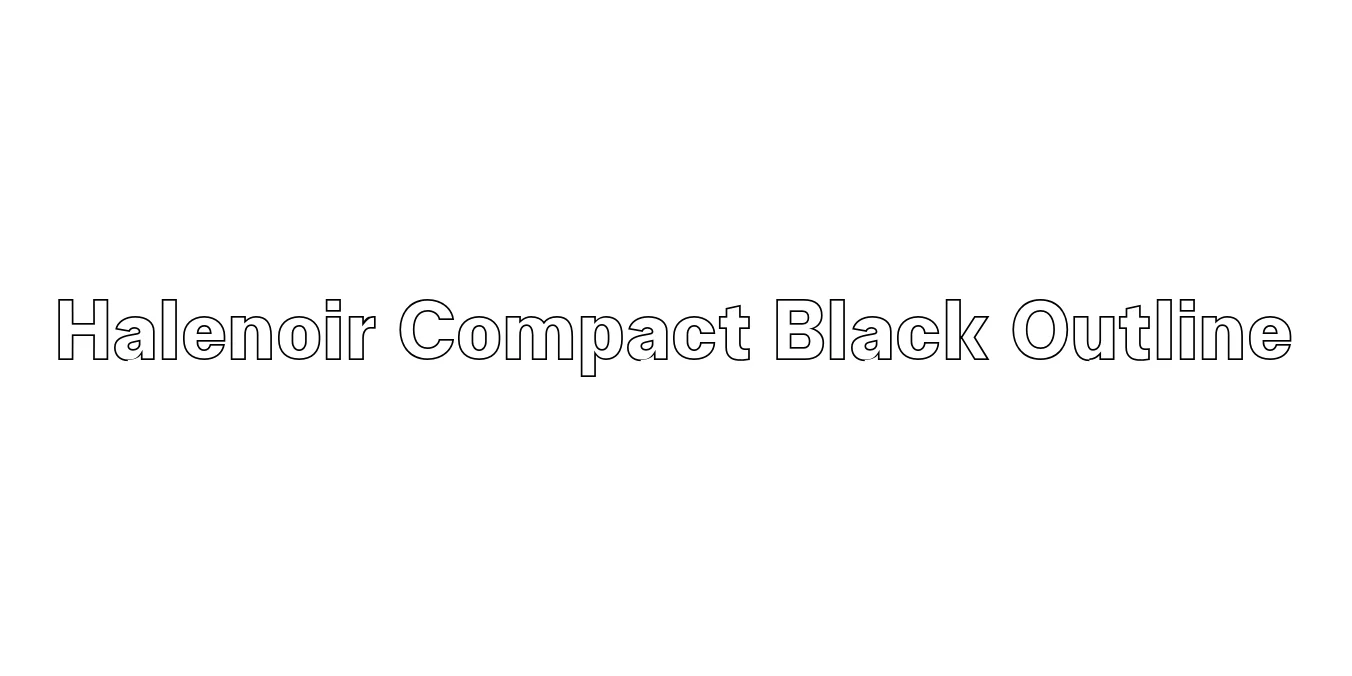 Halenoir Compact Black Outline Font Preview