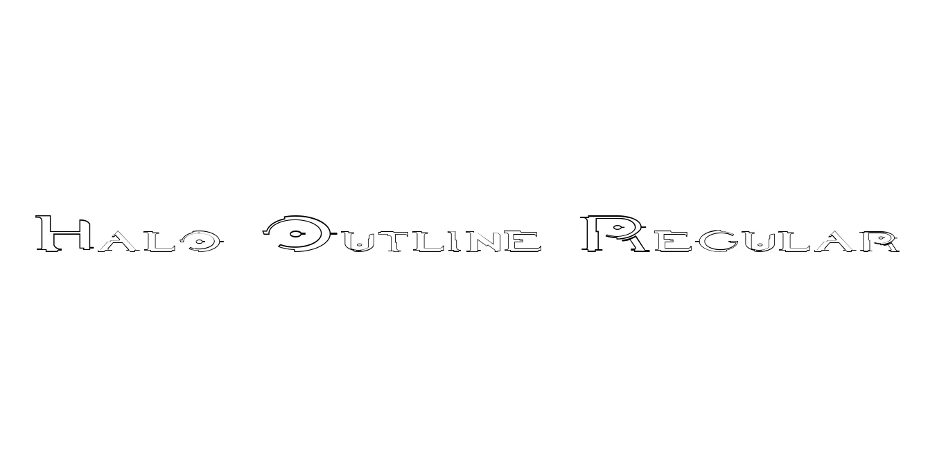 Halo Outline Regular Font Preview