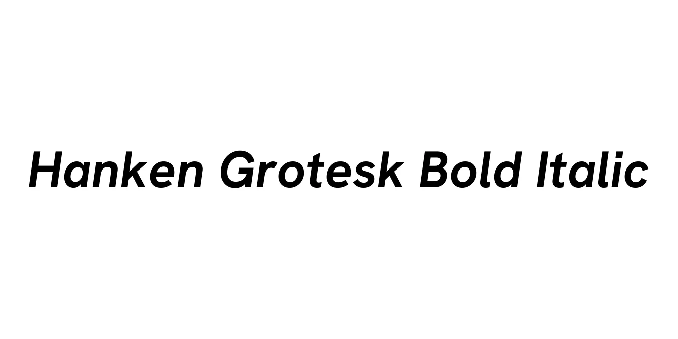 Hanken Grotesk Bold Italic Font Preview