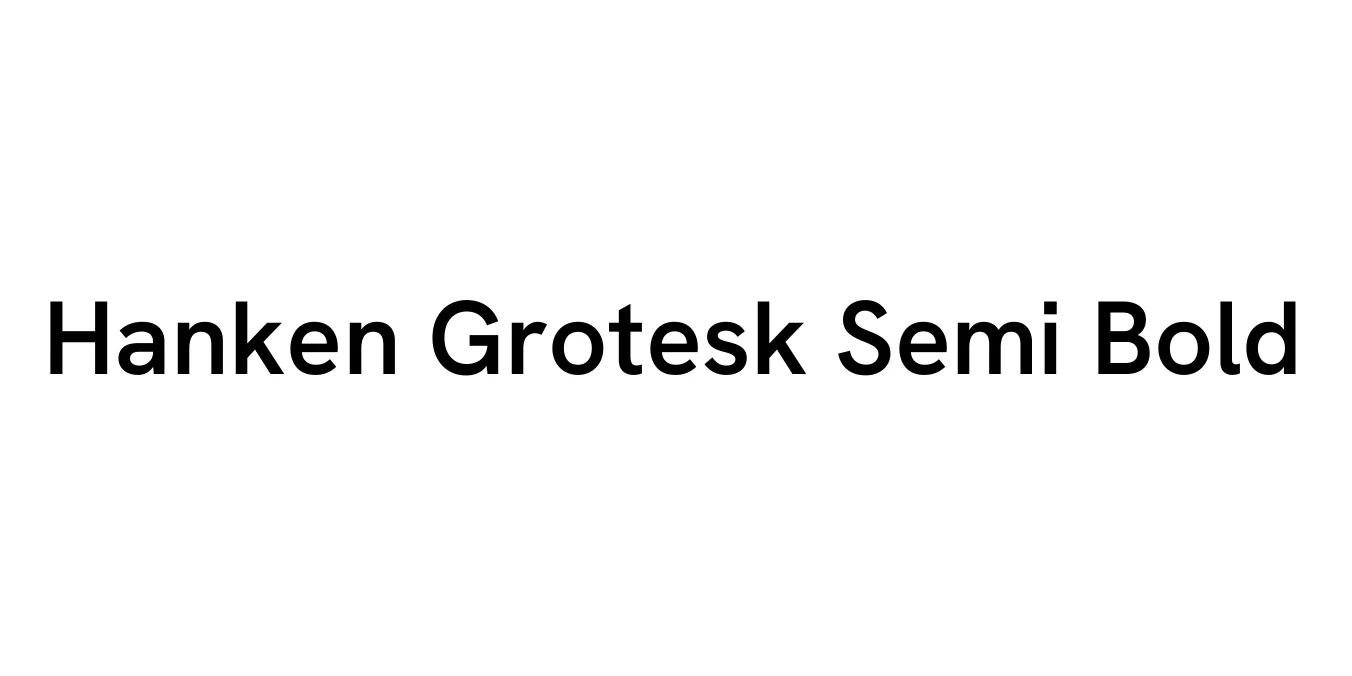 Hanken Grotesk Semi Bold Font Preview
