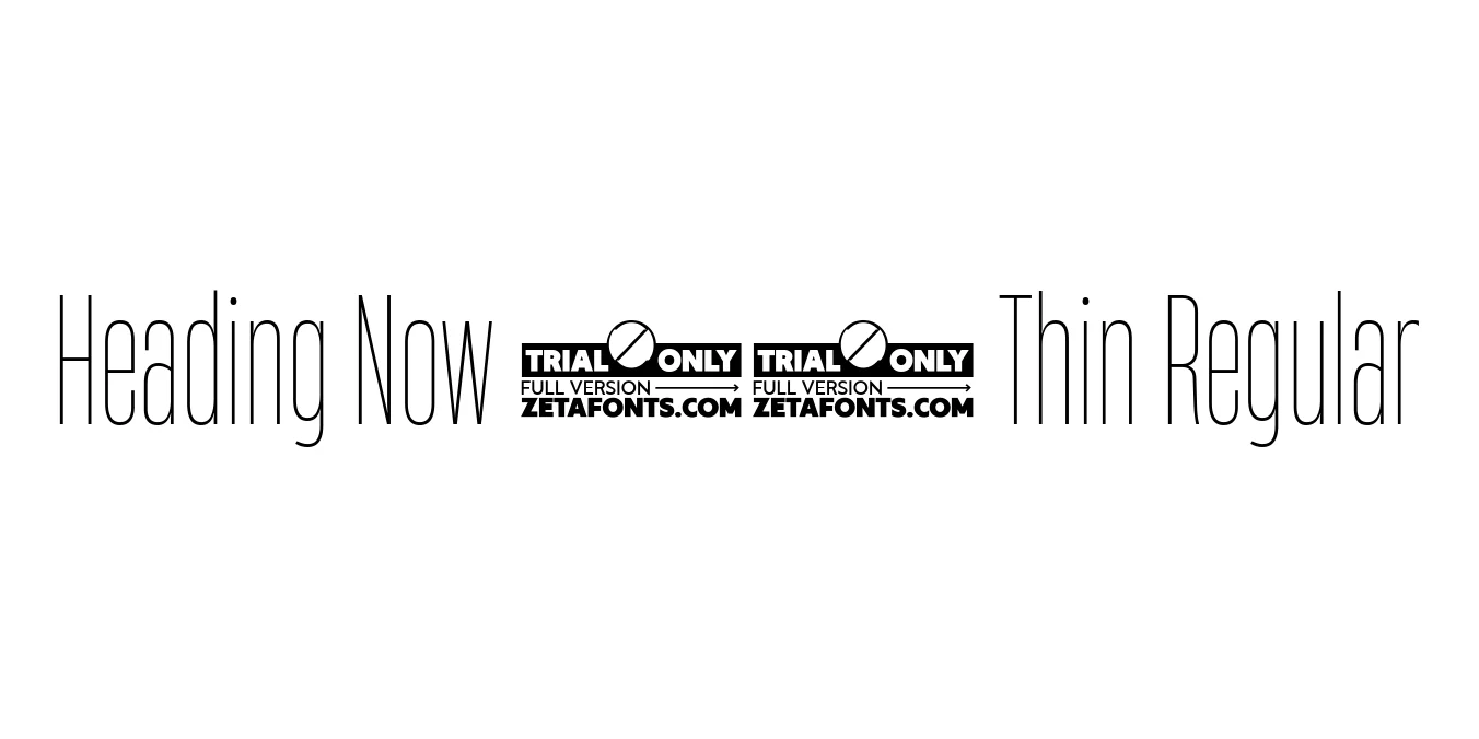 Heading Now 21 Thin Regular Font Preview
