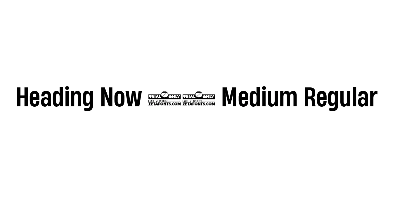 Heading Now 55 Medium Regular Font Preview