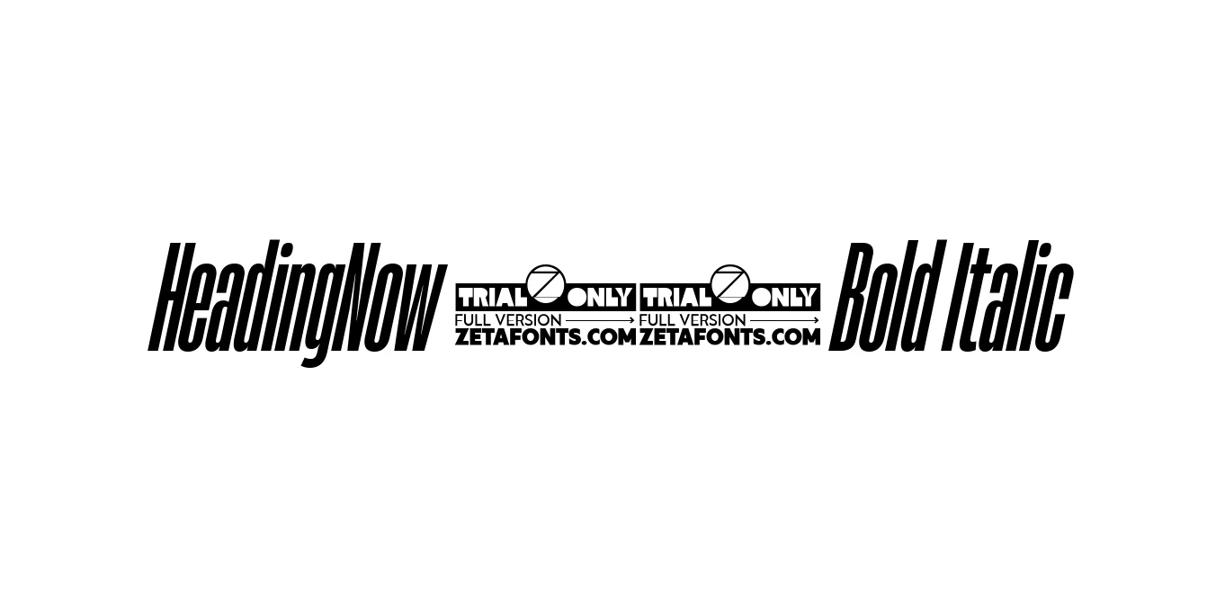 HeadingNow 14 Bold Italic Font Preview