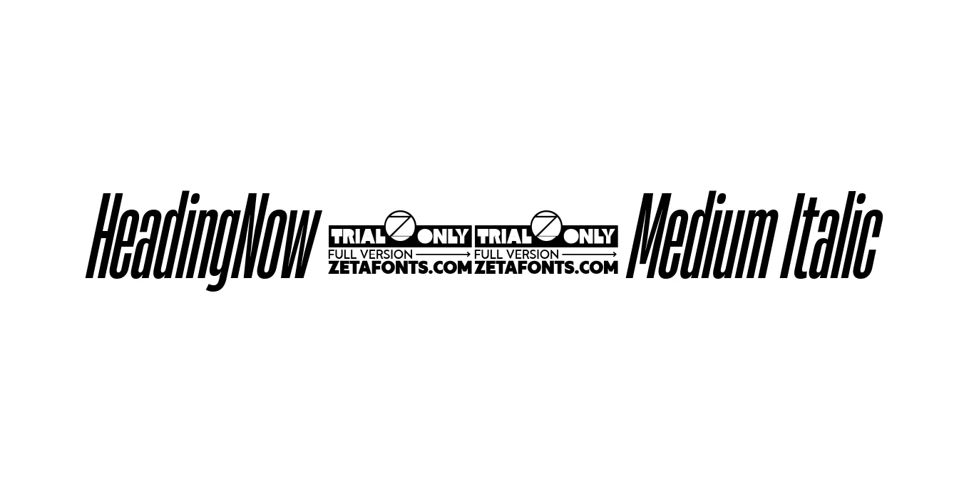 HeadingNow 15 Medium Italic Font Preview