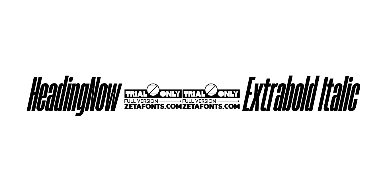 HeadingNow 17 Extrabold Italic Font Preview