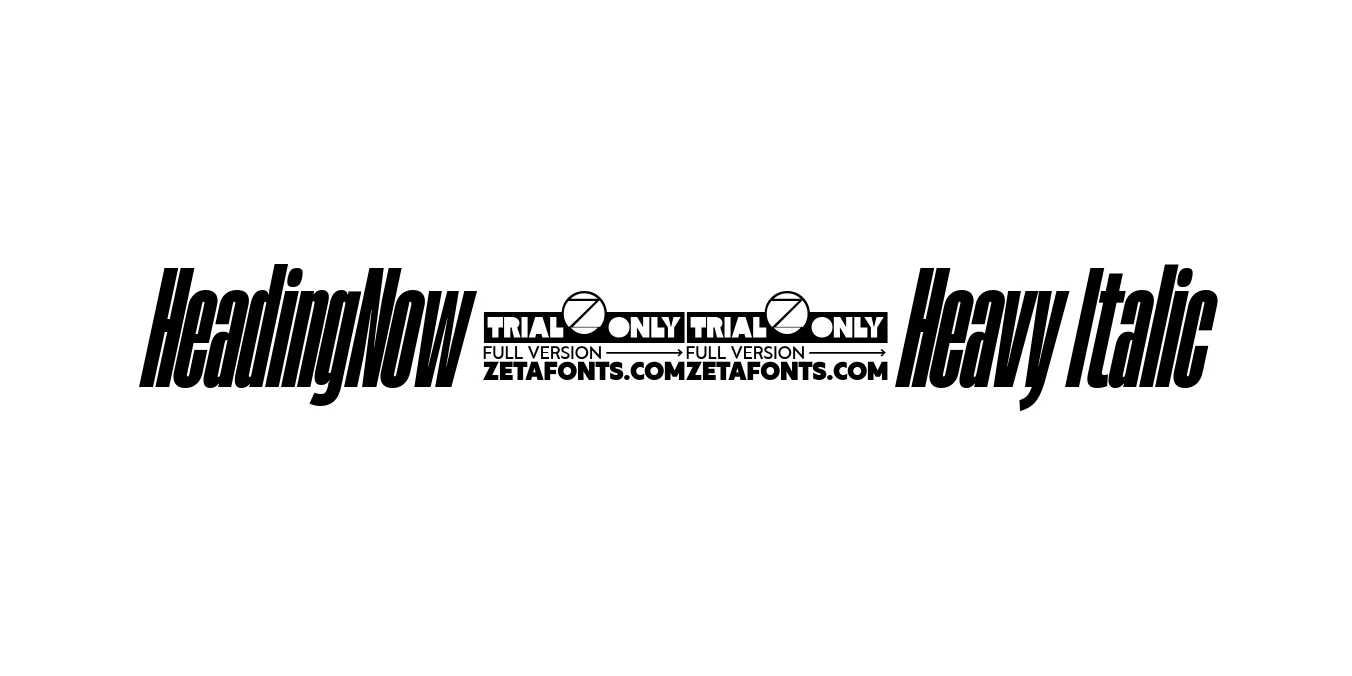 HeadingNow 18 Heavy Italic Font Preview