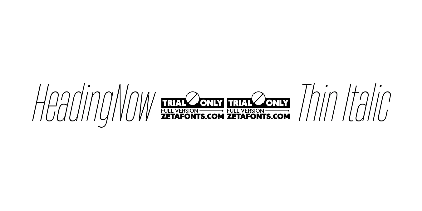 HeadingNow 21 Thin Italic Font Preview