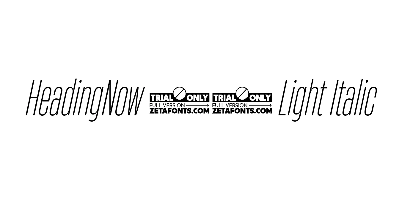 HeadingNow 22 Light Italic Font Preview