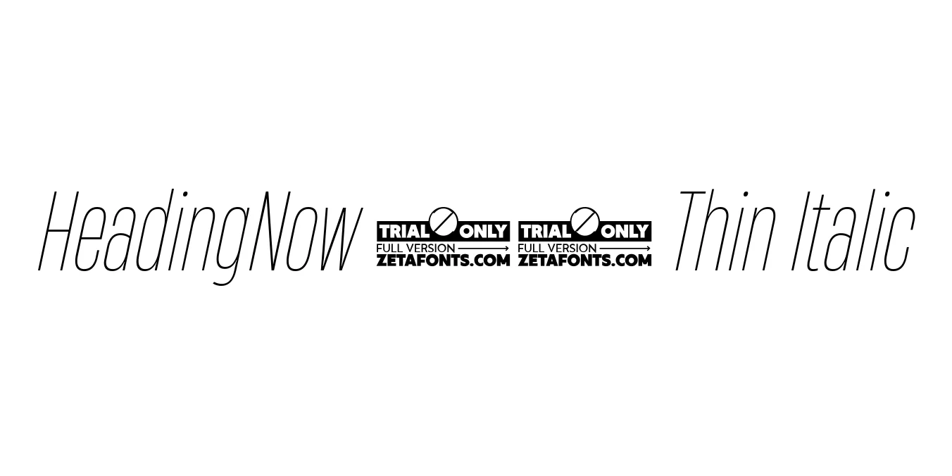 HeadingNow 31 Thin Italic Font Preview