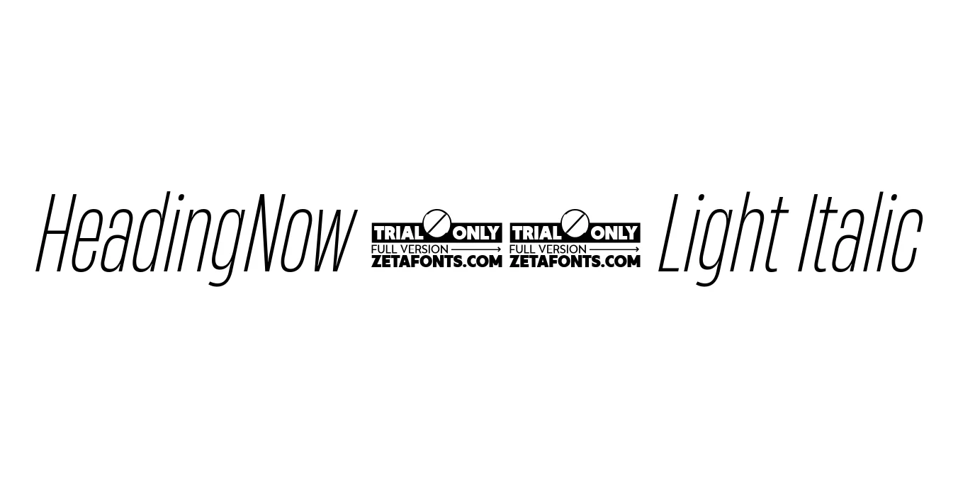 HeadingNow 32 Light Italic Font Preview