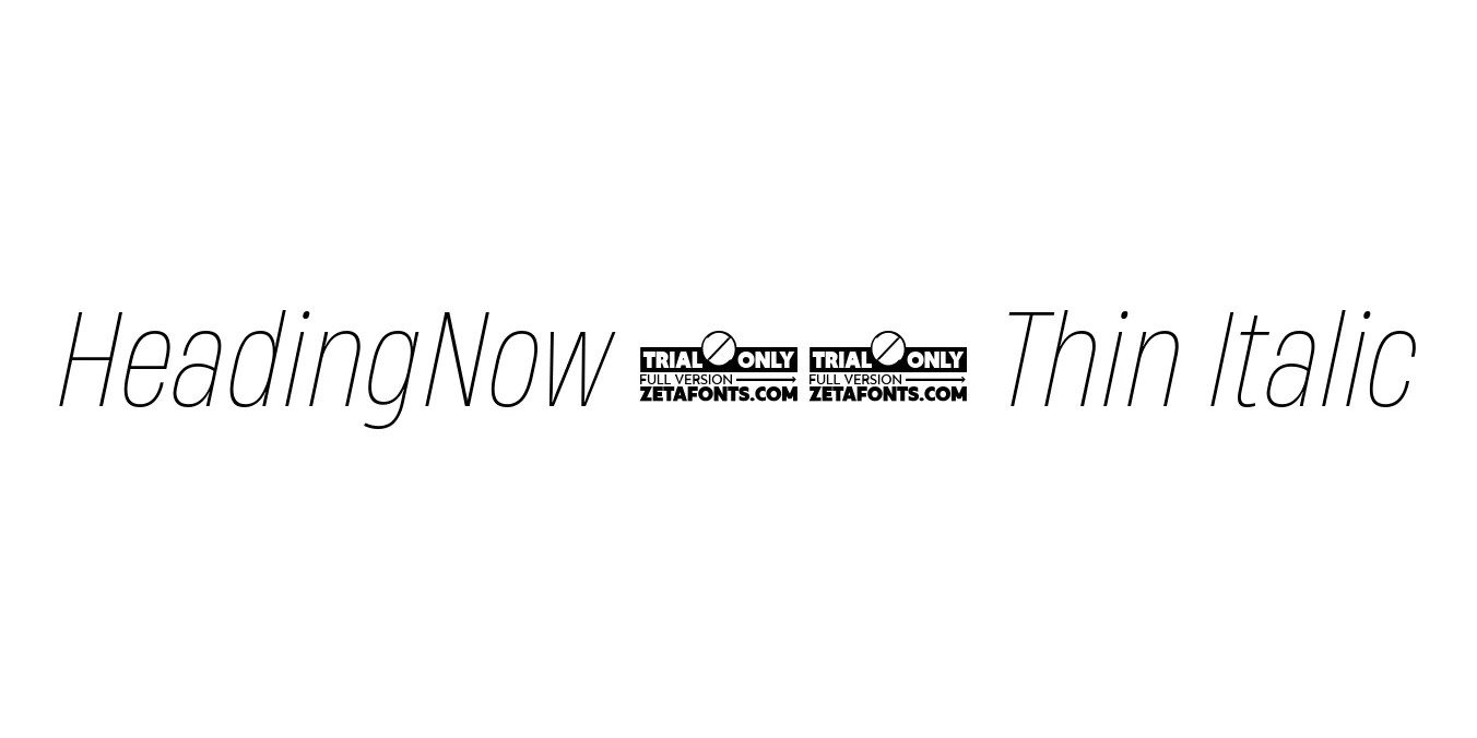HeadingNow 51 Thin Italic Font Preview