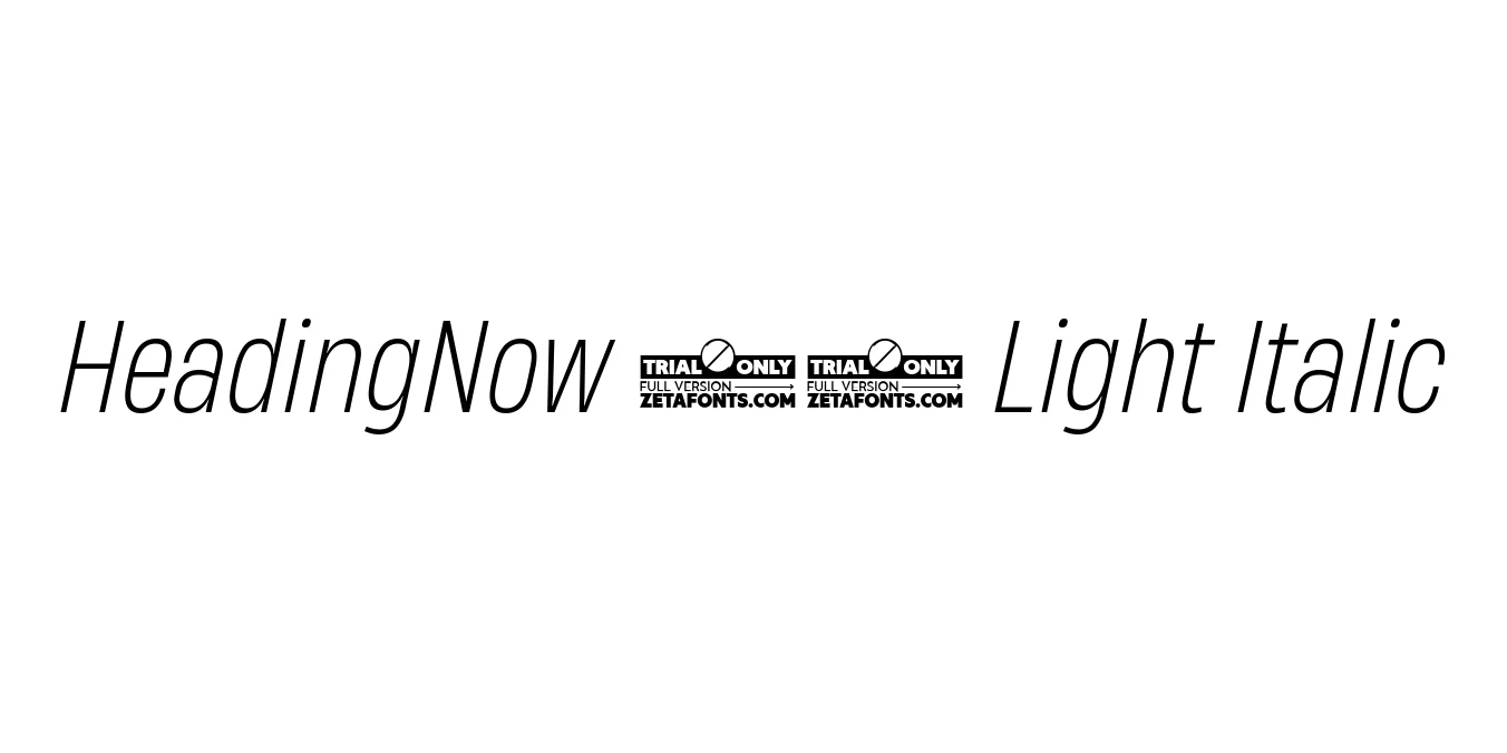HeadingNow 52 Light Italic Font Preview